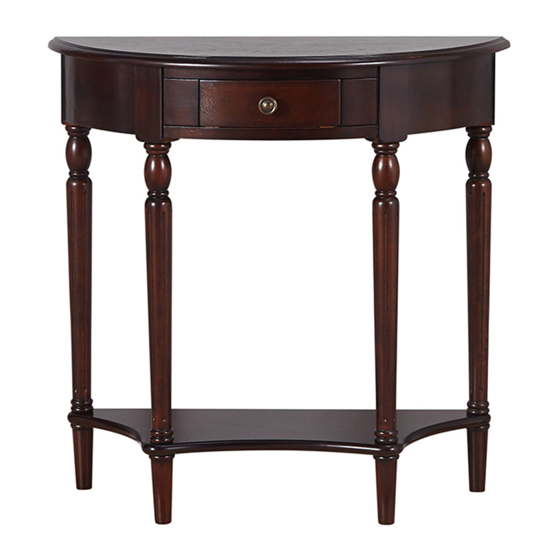 4 Legs Mid-Century Modern Wood Console Table with Single Drawer