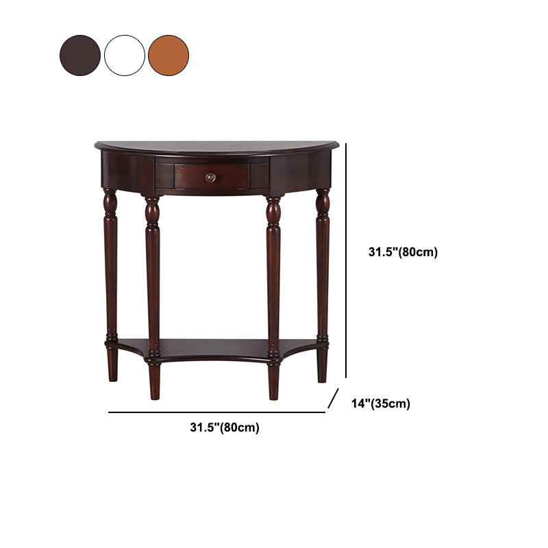 4 Legs Mid-Century Modern Wood Console Table with Single Drawer