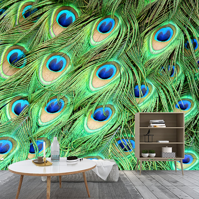 Popular Wall Mural Peacock Feather Printed Sitting Room Wall Mural