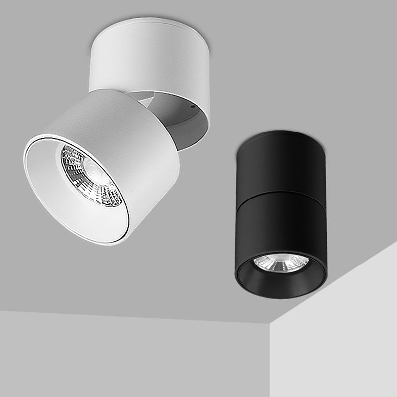 LED Circle Shape Flush Mount Modern Metal Ceiling Lamp with Aluminum Shade for Living Room