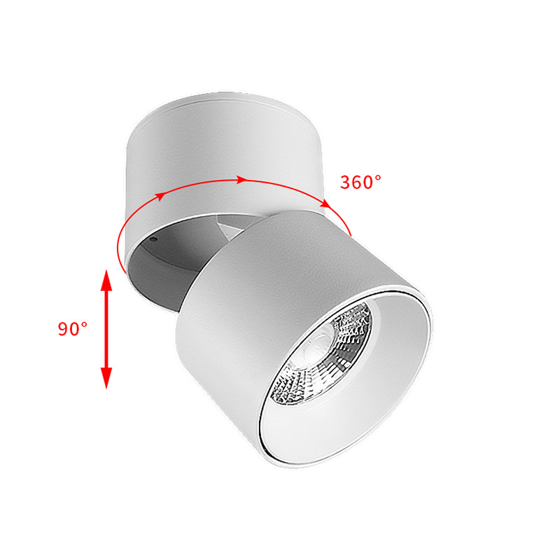LED Circle Shape Flush Mount Modern Metal Ceiling Lamp with Aluminum Shade for Living Room