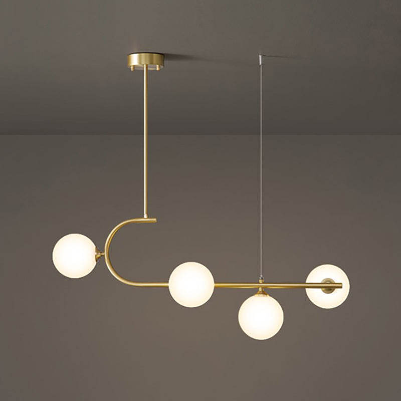 Glass Ball Shape Island Chandelier Light Modern Style Chandelier Lighting Fixture