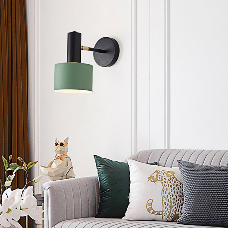 Modern Style Cylindrical Shape Wall Lighting Metal 1 Light Wall Lights for Bedroom