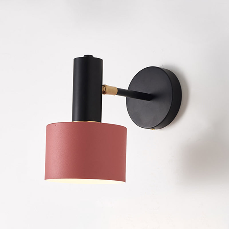 Modern Style Cylindrical Shape Wall Lighting Metal 1 Light Wall Lights for Bedroom