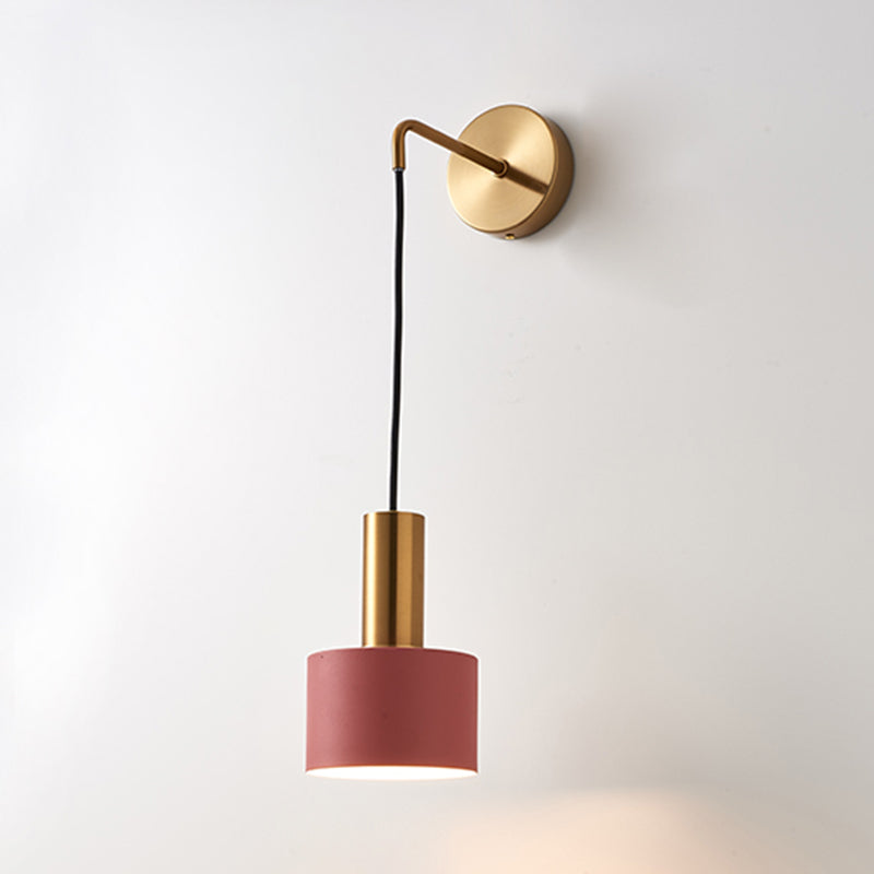 Modern Style Cylindrical Shape Wall Lighting Metal 1 Light Wall Lights for Bedroom