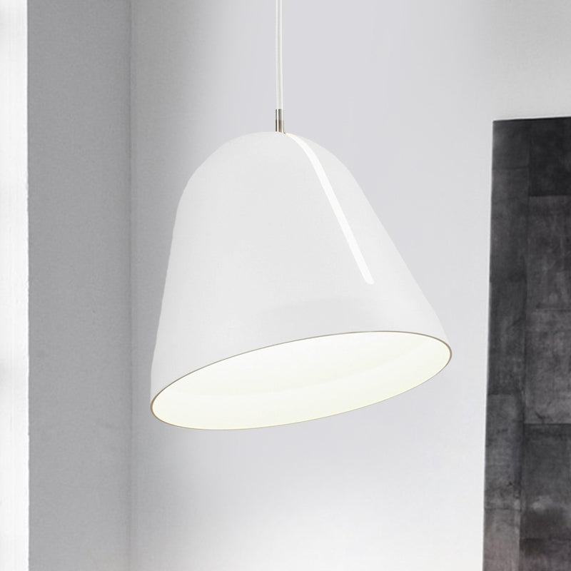 Modernisme 1 Éclairage de plafond de tête avec de la teinte en aluminium Dôme blanc suspendu le luminaire