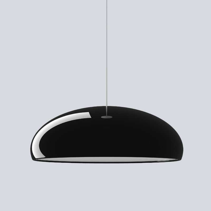 Aluminum Bowl Pendant Lighting Minimalist 1 Light Black Finish Ceiling Hang Fixture