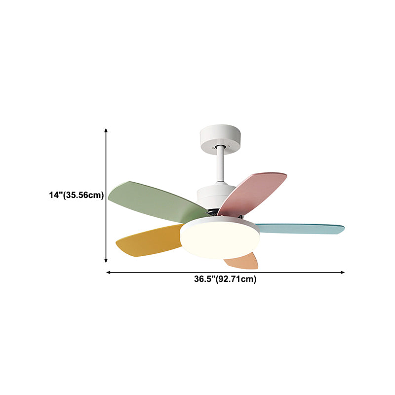 Geometry Metal Ceiling Fan Light Kids Style 1-Light Ceiling Fan Lamp for Living Room