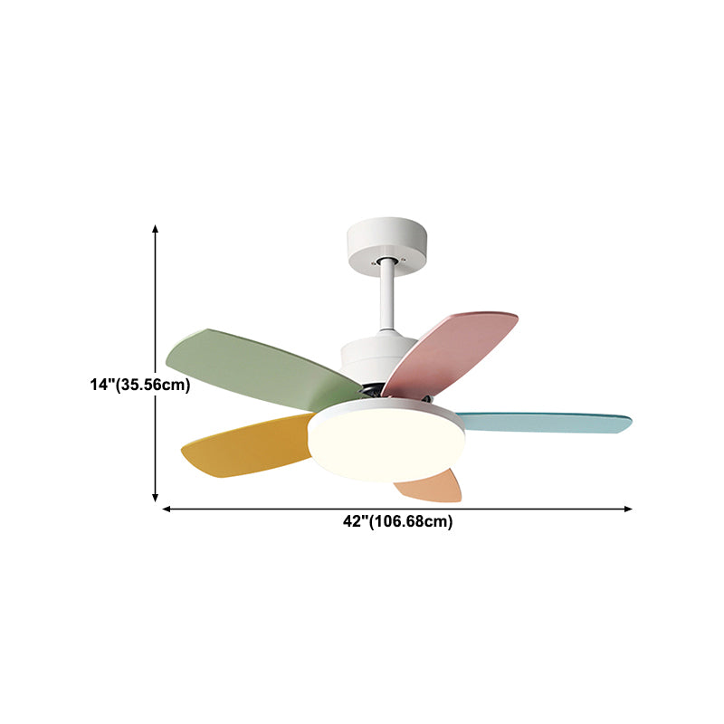 Geometry Metal Ceiling Fan Light Kids Style 1-Light Ceiling Fan Lamp for Living Room
