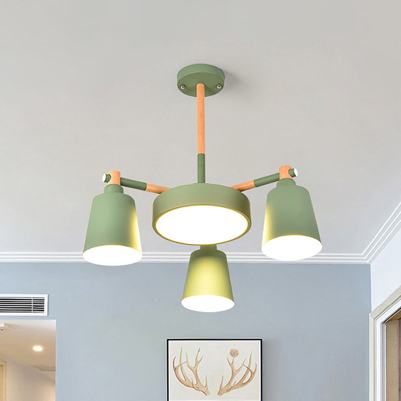 Canna grigia/verde e ciondolo tamburo moderno bulbi 3/5 lampadario a sospensione in metallo con design radiale