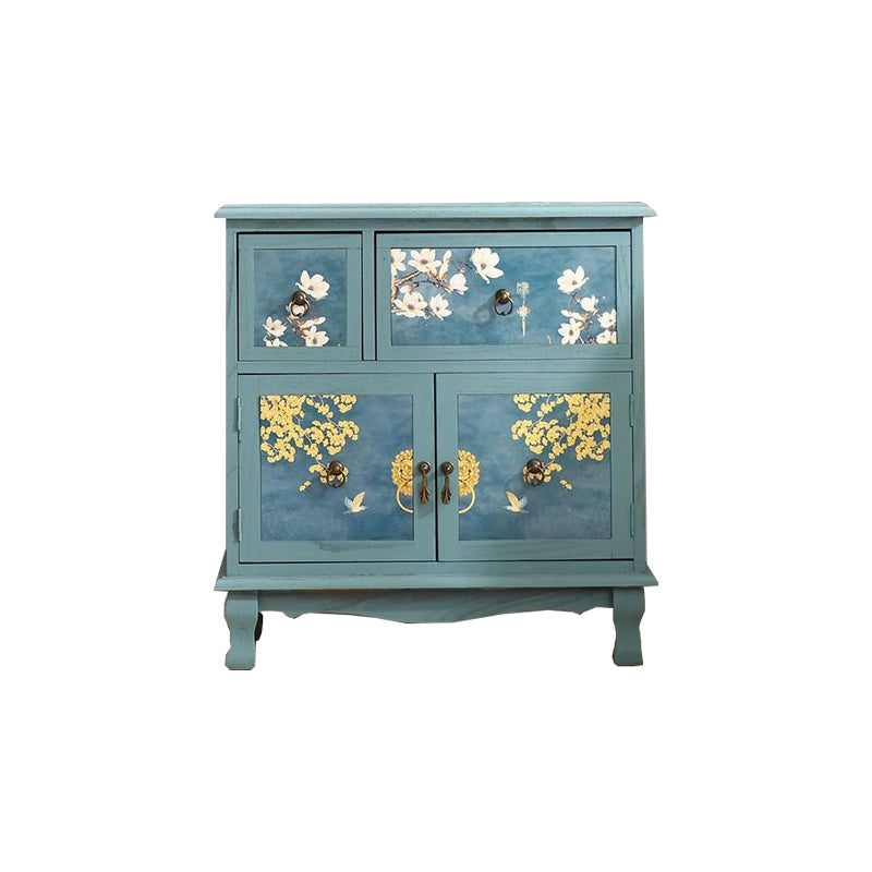 Traditional Style Storage Chest Dresser Solid Wood Combo Dresser with Drawers and Door