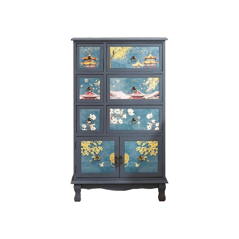 Traditional Style Storage Chest Dresser Solid Wood Combo Dresser with Drawers and Door