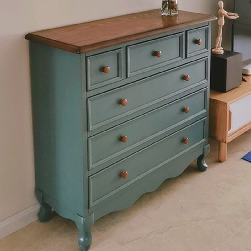 Retro Bedroom Storage Chest Solid Wood Chest Dresser with 5 / 6 Drawers