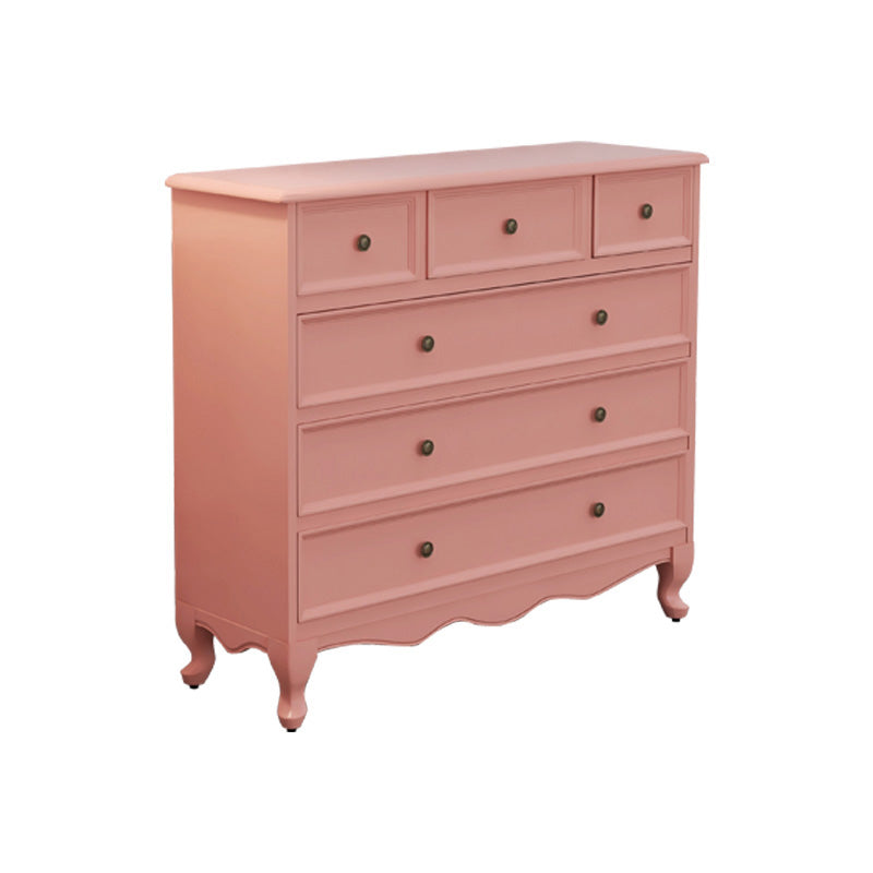 Retro Bedroom Storage Chest Solid Wood Chest Dresser with 5 / 6 Drawers