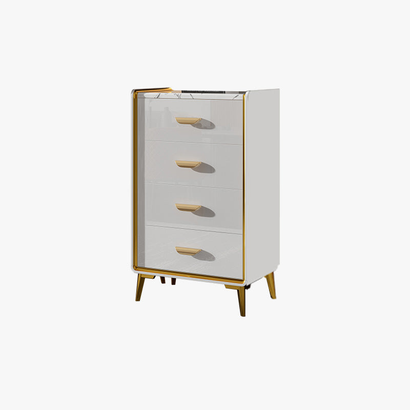 Glam Style Gold Storage Chest Dresser Wooden Chest with Multi Drawers
