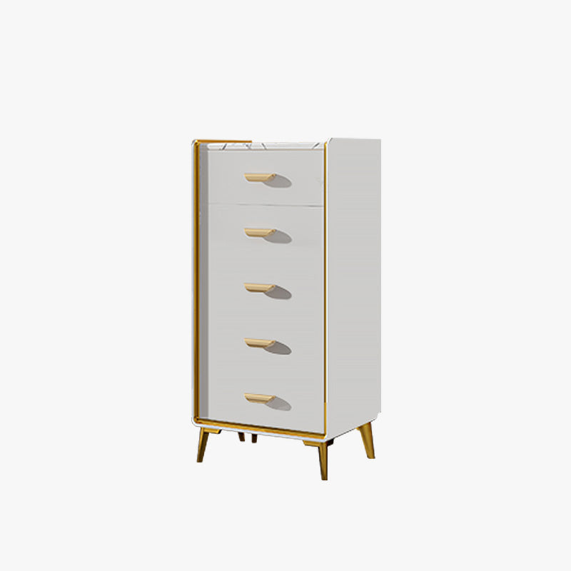 Glam Style Gold Storage Chest Dresser Wooden Chest with Multi Drawers