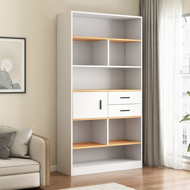 Close Back Bookcase Contemporary Engineer Wood Bookshelf for Home Office