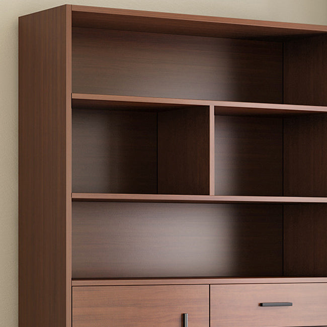 Close Back Bookcase Contemporary Engineer Wood Bookshelf for Home Office