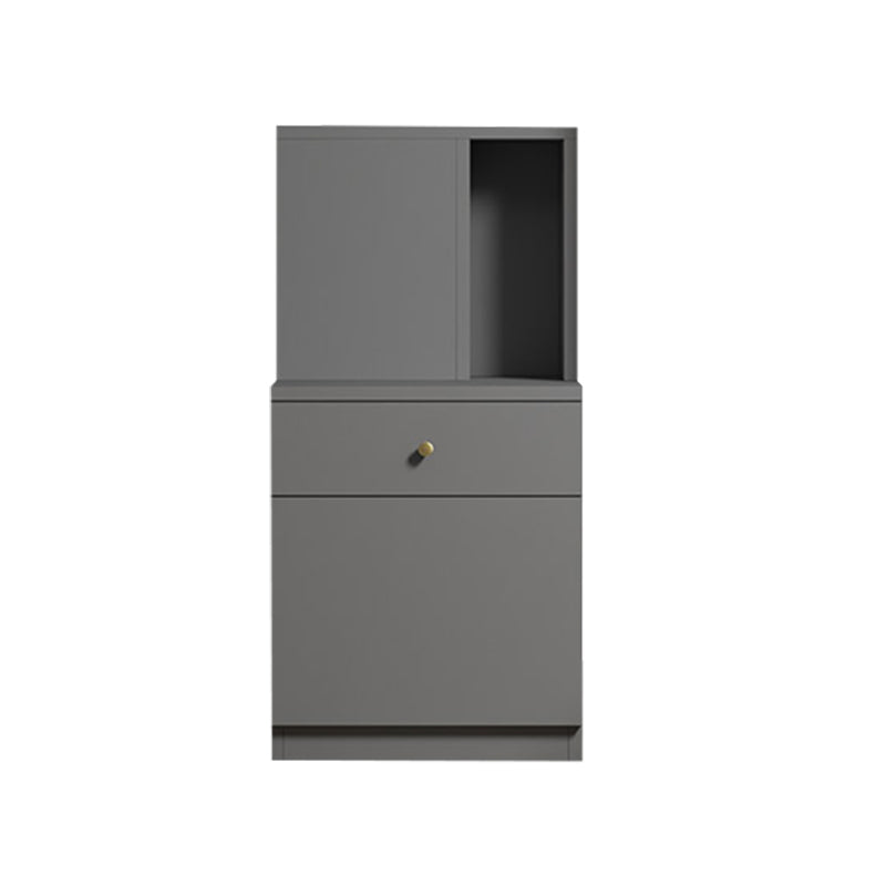 Wood Contemporary 32"H Bookshelf Closed Back Bookcase with Drawer for Home Office