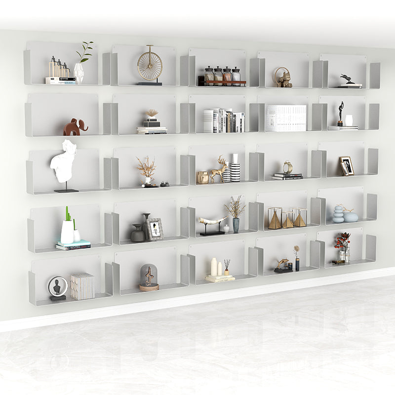 Closed Back Modern Style Bookcase Metal Wall Mounted Bookshelf for Home Office