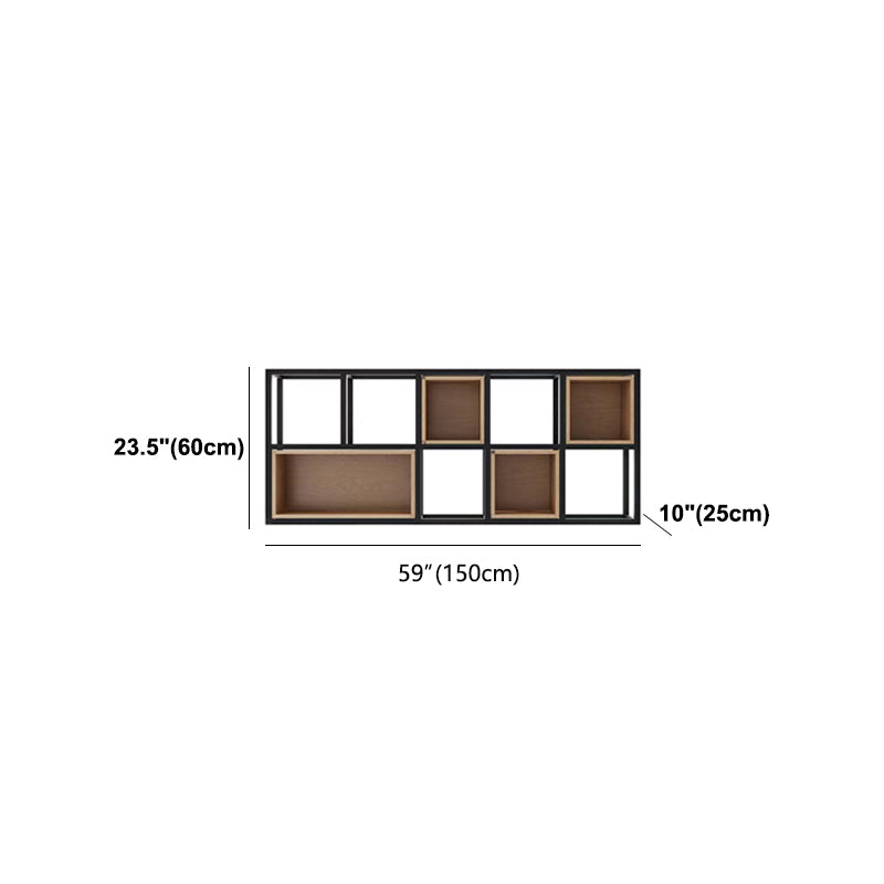 Modern Style Bookcase Wall Mounted Pine Wood Bookshelf for Home Office