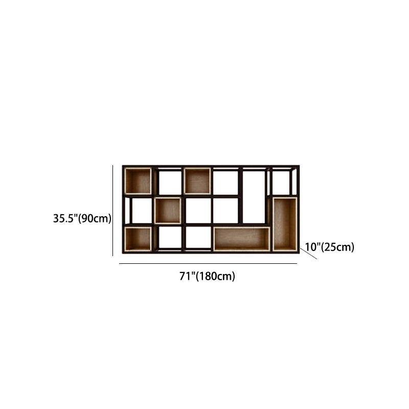 Modern Style Bookcase Wall Mounted Pine Wood Bookshelf for Home Office