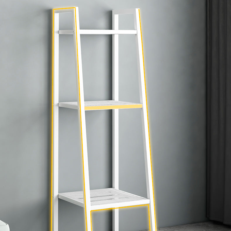 Contemporary Ladder Bookshelf Metal Open Back Bookcase for Office
