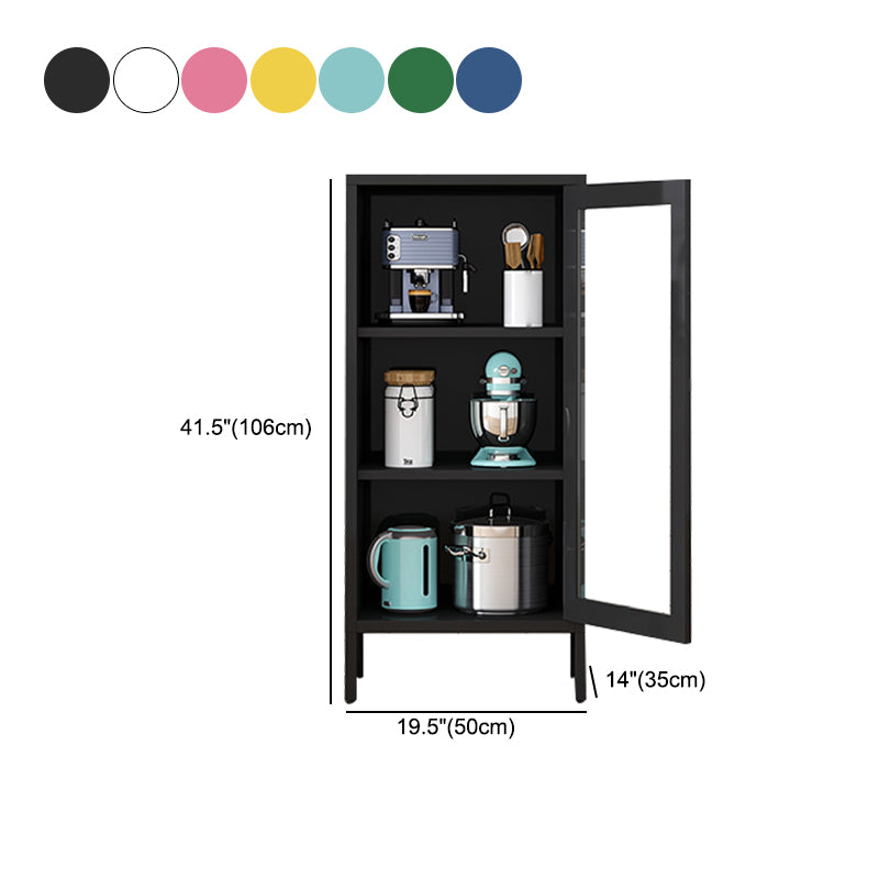 Modern Style Bookshelf Closed Back Bookcase with Door for Office