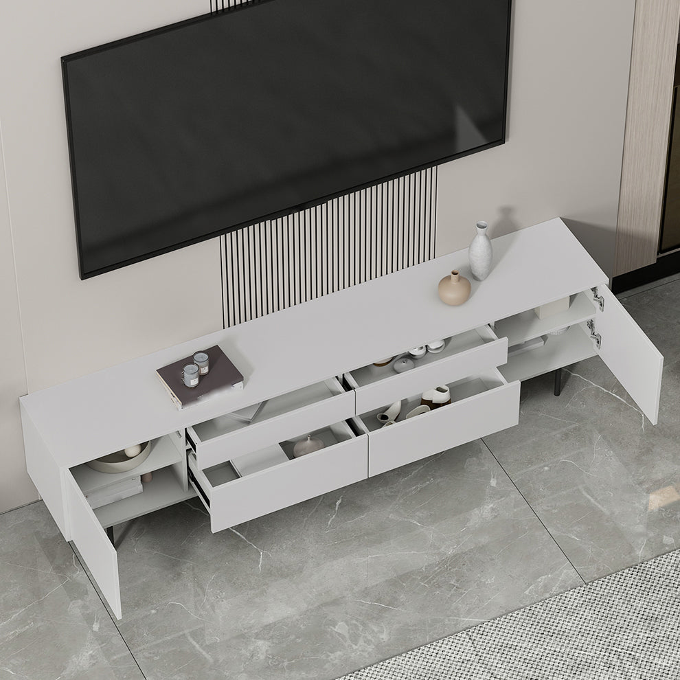 Industrial Enclosed Storage TV Stand Wooden Rectangle TV Cabinet with Splayed Legs