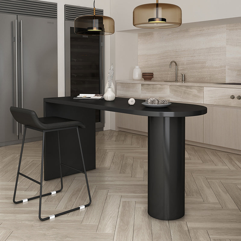 Wood Top Bar Dining Table Modern Bar Dining Table with Sled Base