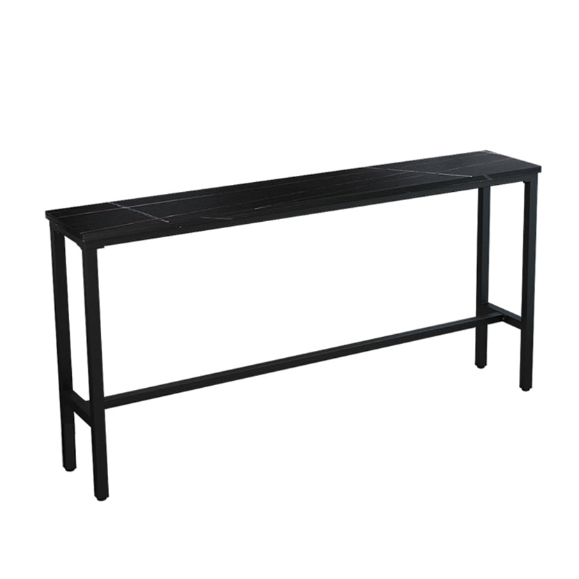 Modern Rectangle Bar Dining Table Stone Bar Table with Trestle Base