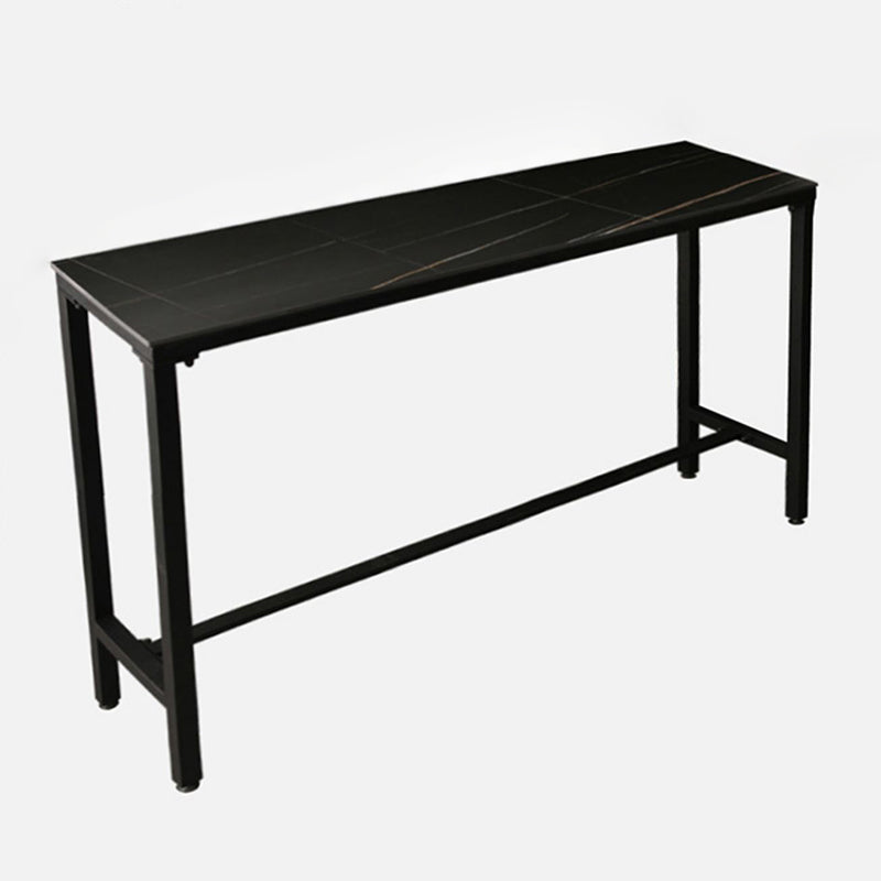 Modern Rectangle Bar Dining Table Stone Bar Table with Trestle Base