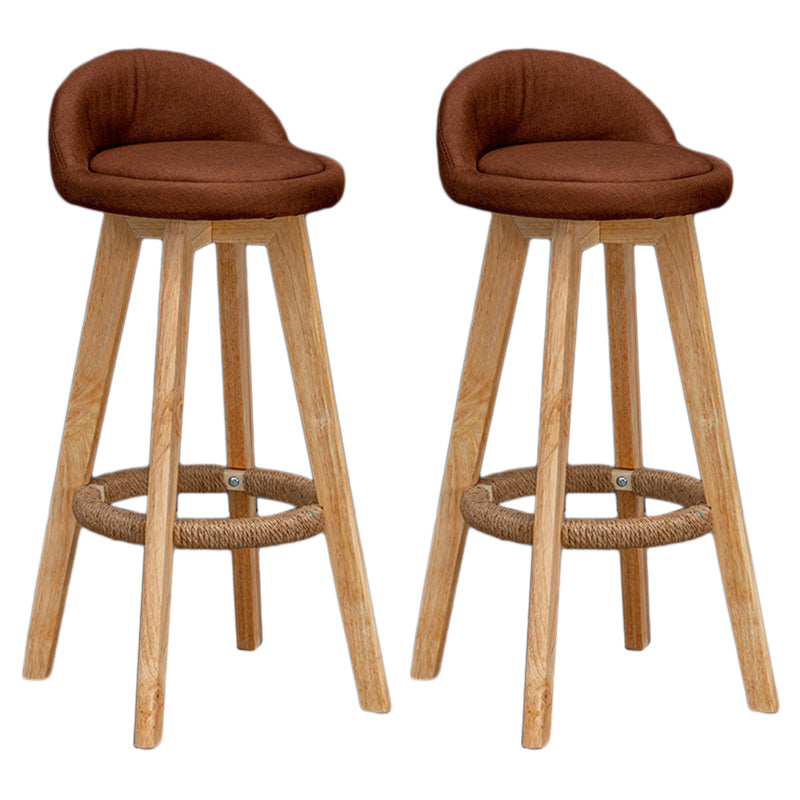 Modern Rubberwood Reception Stool Matte Finish Upholstered Bar Stools