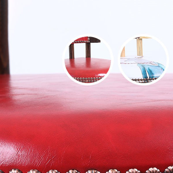 Modern Rotatable Backrest Counter Stool Wood Cafe Bar Stool with Leather Cushion