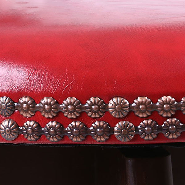 Modern Rotatable Backrest Counter Stool Wood Cafe Bar Stool with Leather Cushion