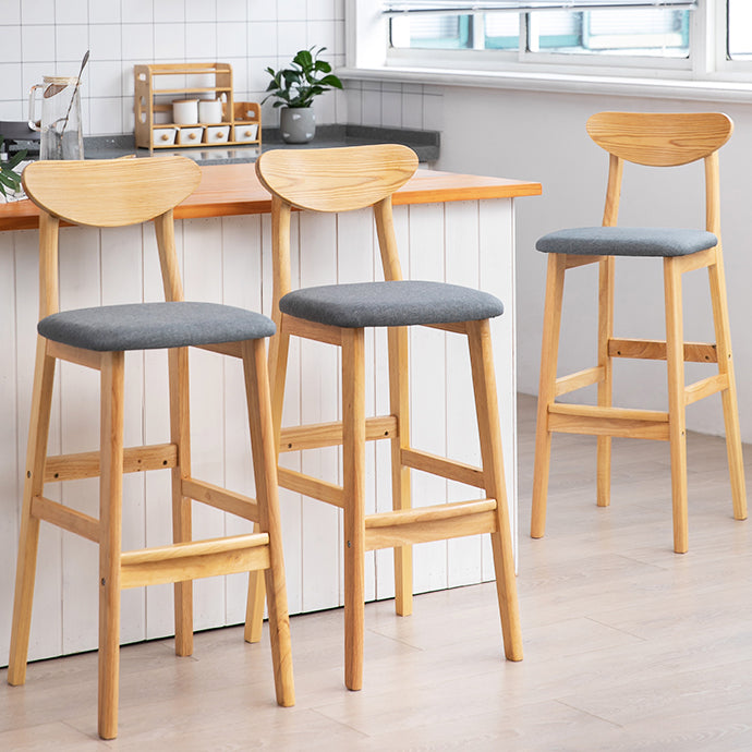 Scandinavian Coffee Shop Armless Stool Matte Finish Upholstered Bar Stools
