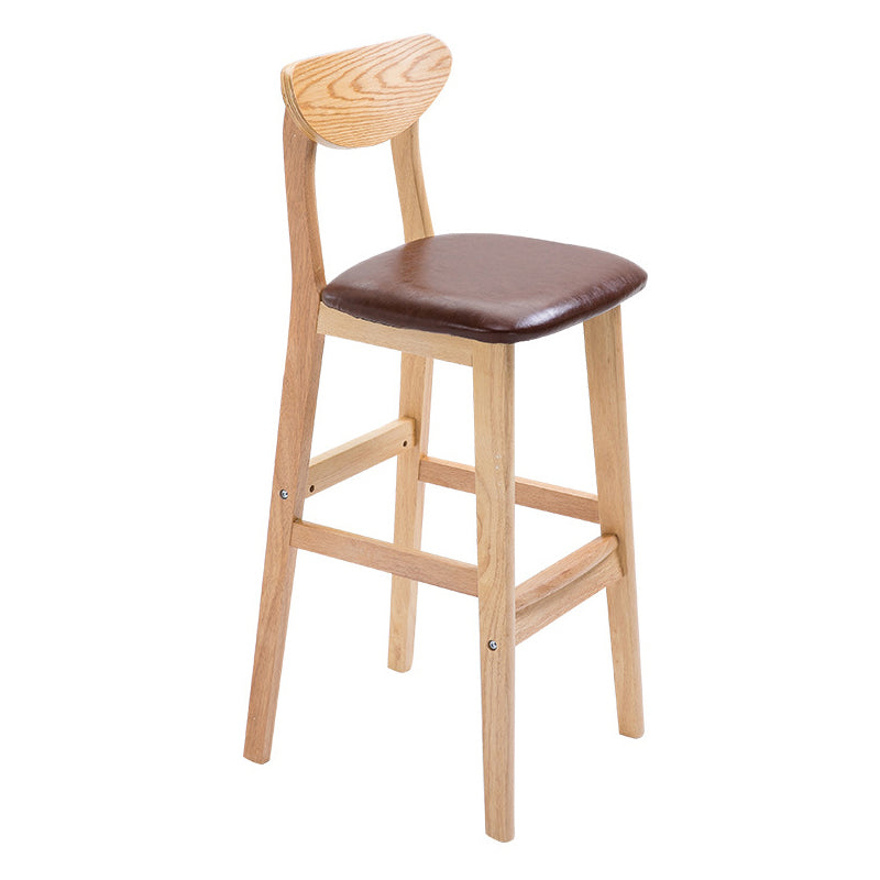 Scandinavian Coffee Shop Armless Stool Matte Finish Upholstered Bar Stools