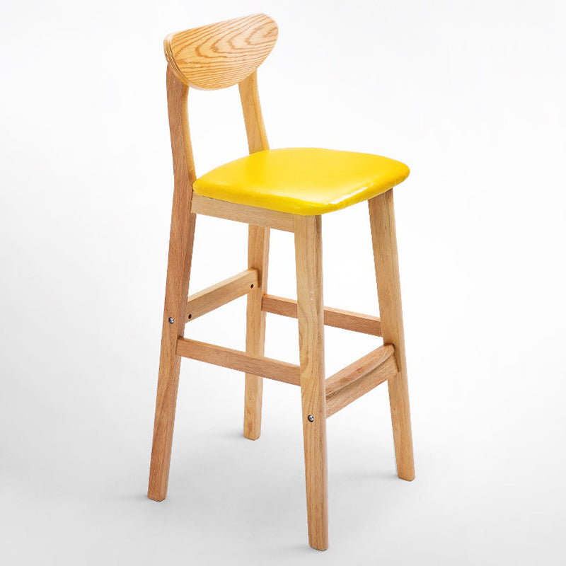 Scandinavian Coffee Shop Armless Stool Matte Finish Upholstered Bar Stools