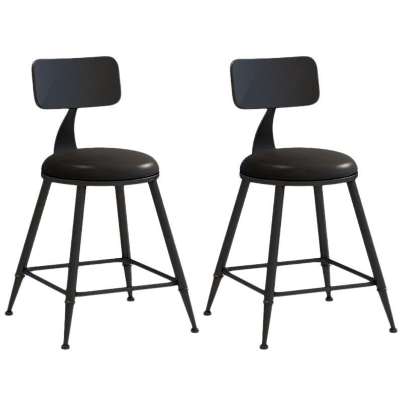 Nordic Armless Backrest Counter Stool Iron Balcony Bar Stool with Cushion and Pedal