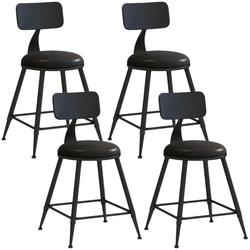 Nordic Armless Backrest Counter Stool Iron Balcony Bar Stool with Cushion and Pedal