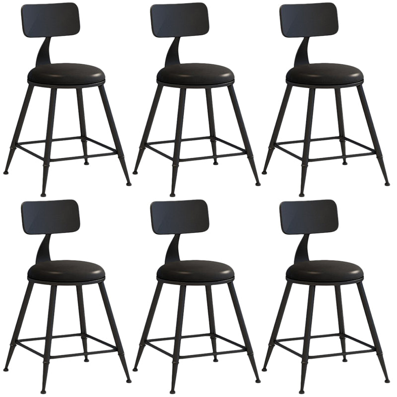 Nordic Armless Backrest Counter Stool Iron Balcony Bar Stool with Cushion and Pedal