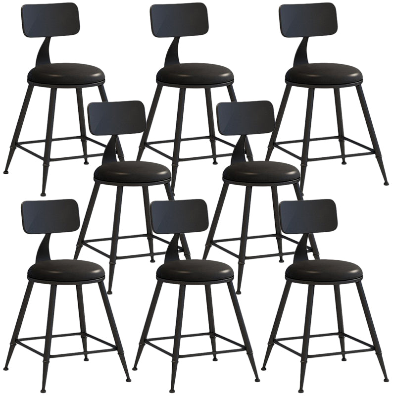Nordic Armless Backrest Counter Stool Iron Balcony Bar Stool with Cushion and Pedal