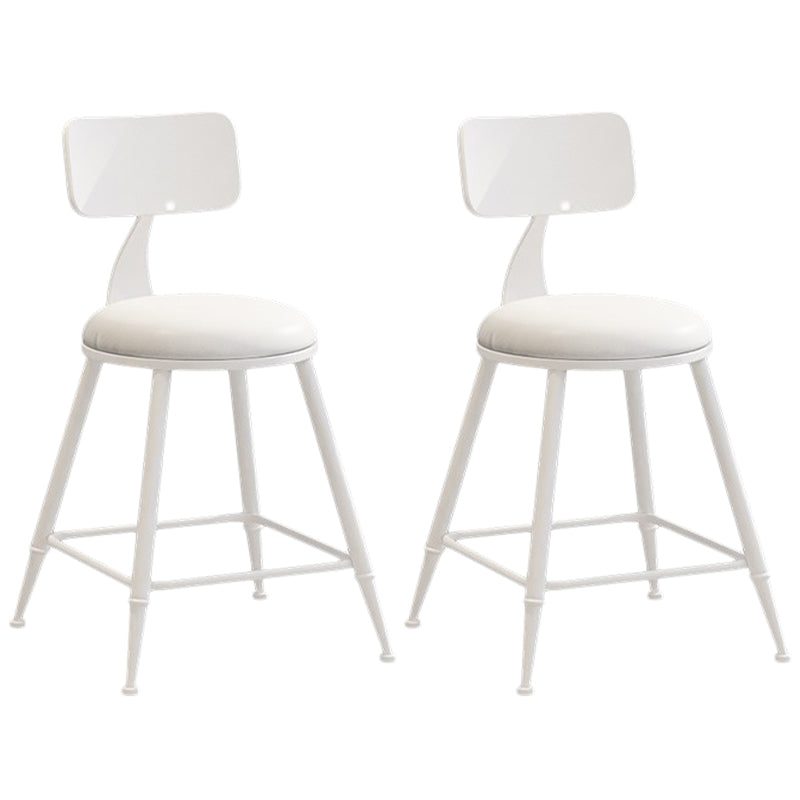 Nordic Armless Backrest Counter Stool Iron Balcony Bar Stool with Cushion and Pedal