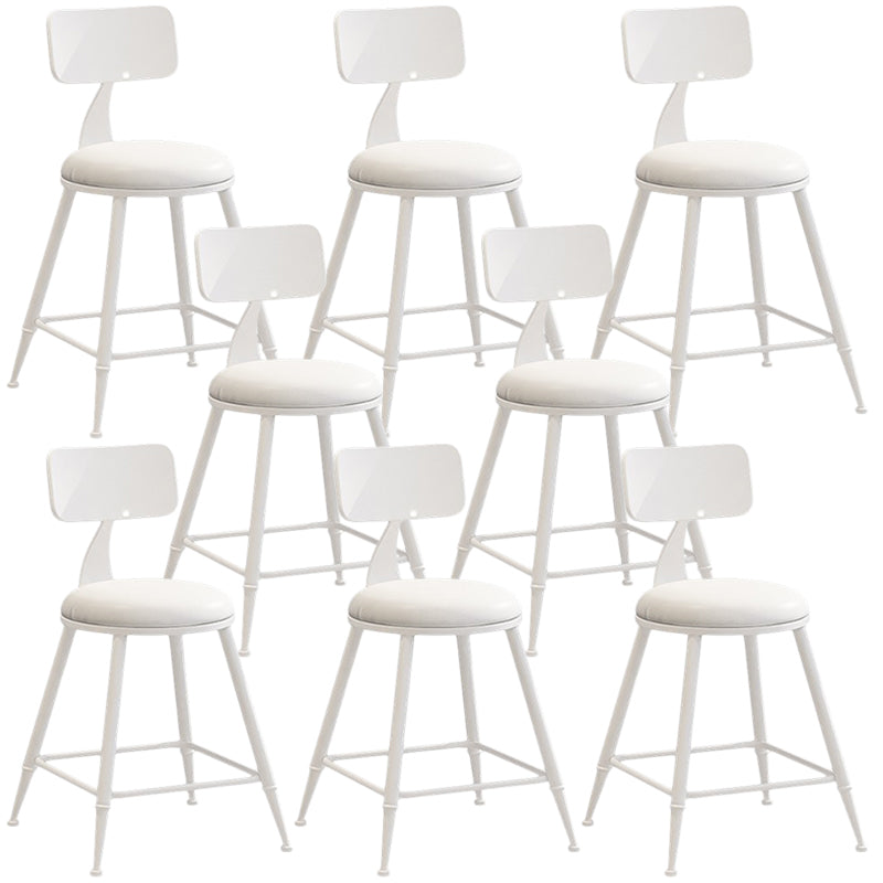 Nordic Armless Backrest Counter Stool Iron Balcony Bar Stool with Cushion and Pedal