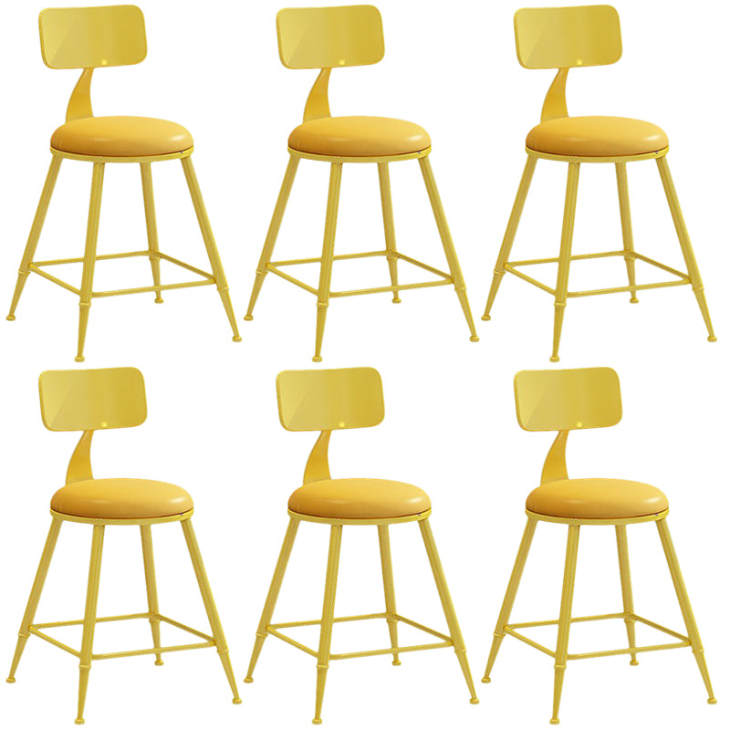 Nordic Armless Backrest Counter Stool Iron Balcony Bar Stool with Cushion and Pedal