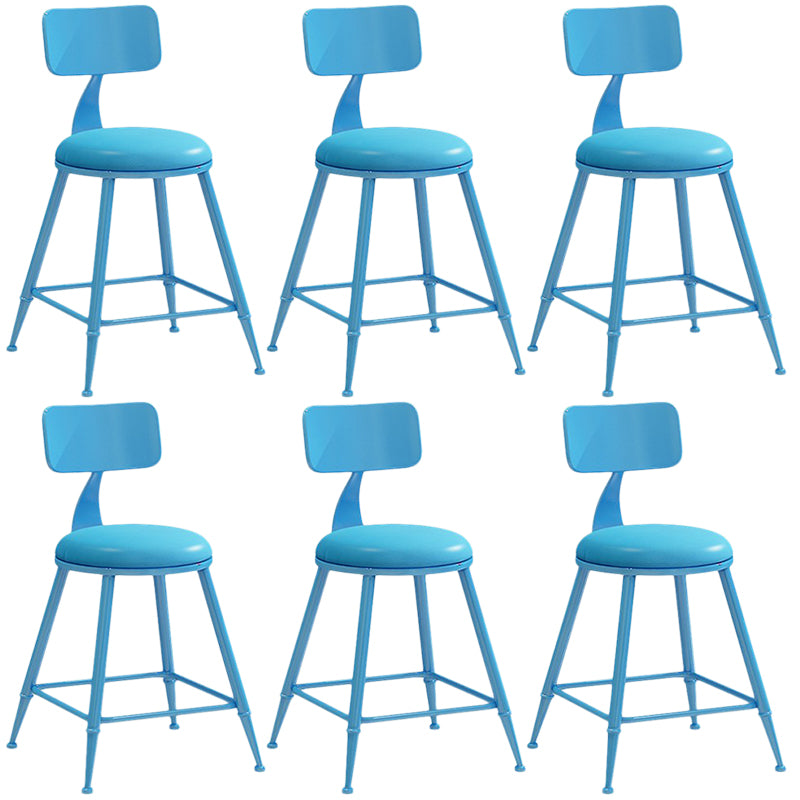 Nordic Armless Backrest Counter Stool Iron Balcony Bar Stool with Cushion and Pedal