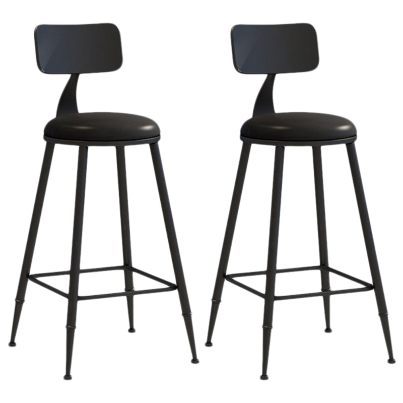 Nordic Armless Backrest Counter Stool Iron Balcony Bar Stool with Cushion and Pedal