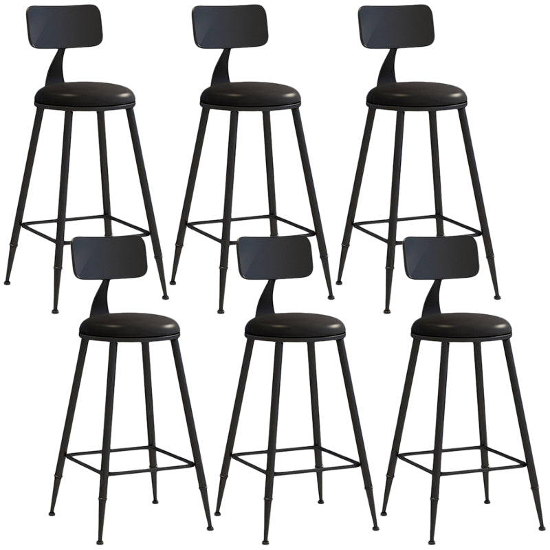 Nordic Armless Backrest Counter Stool Iron Balcony Bar Stool with Cushion and Pedal
