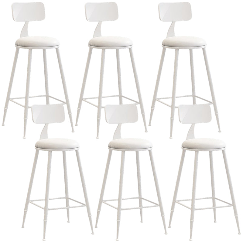 Nordic Armless Backrest Counter Stool Iron Balcony Bar Stool with Cushion and Pedal