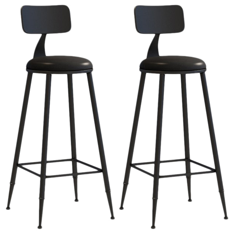 Nordic Armless Backrest Counter Stool Iron Balcony Bar Stool with Cushion and Pedal